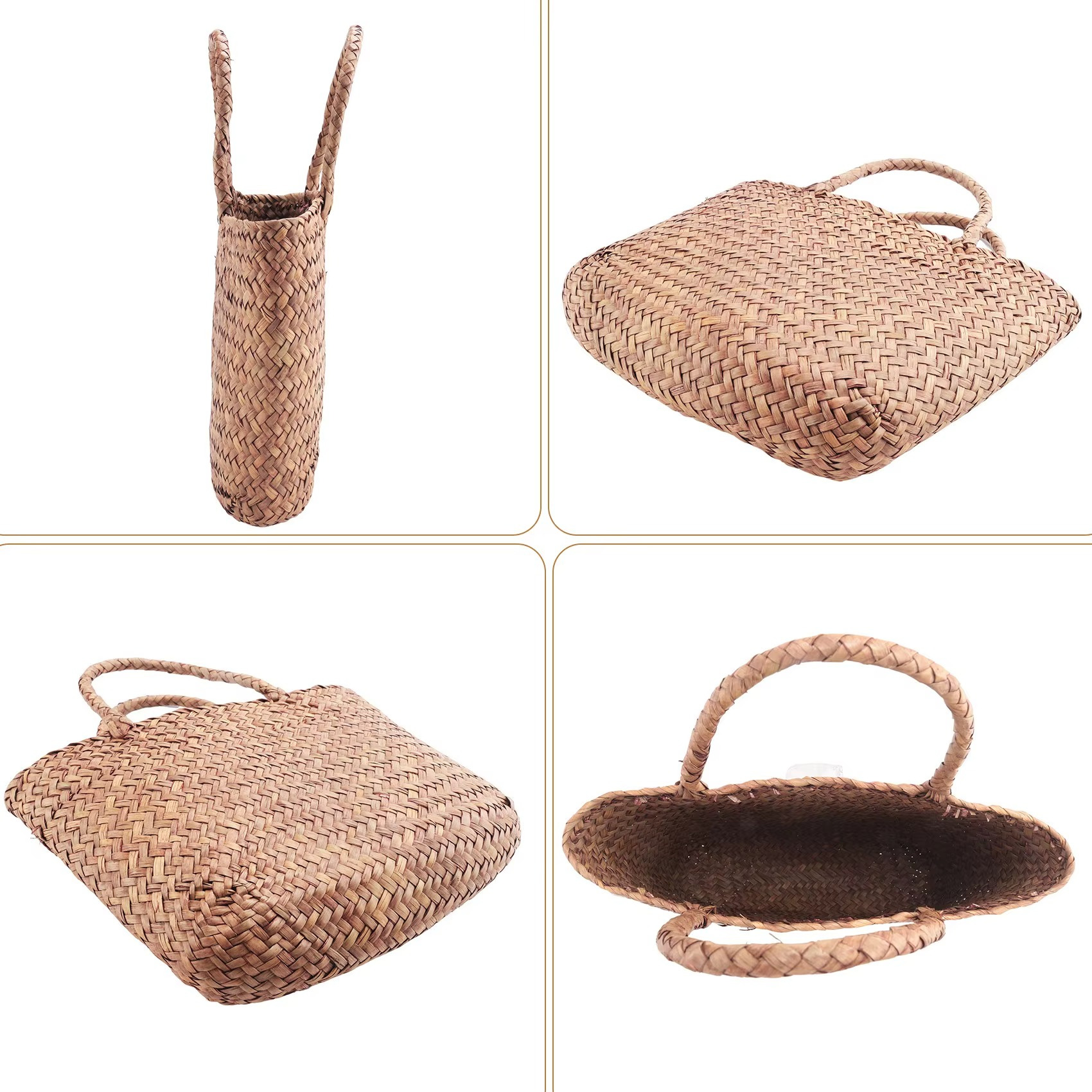 Sac En Paille Cabas Rectangulaire Longues Anses - Roxane – Image 4