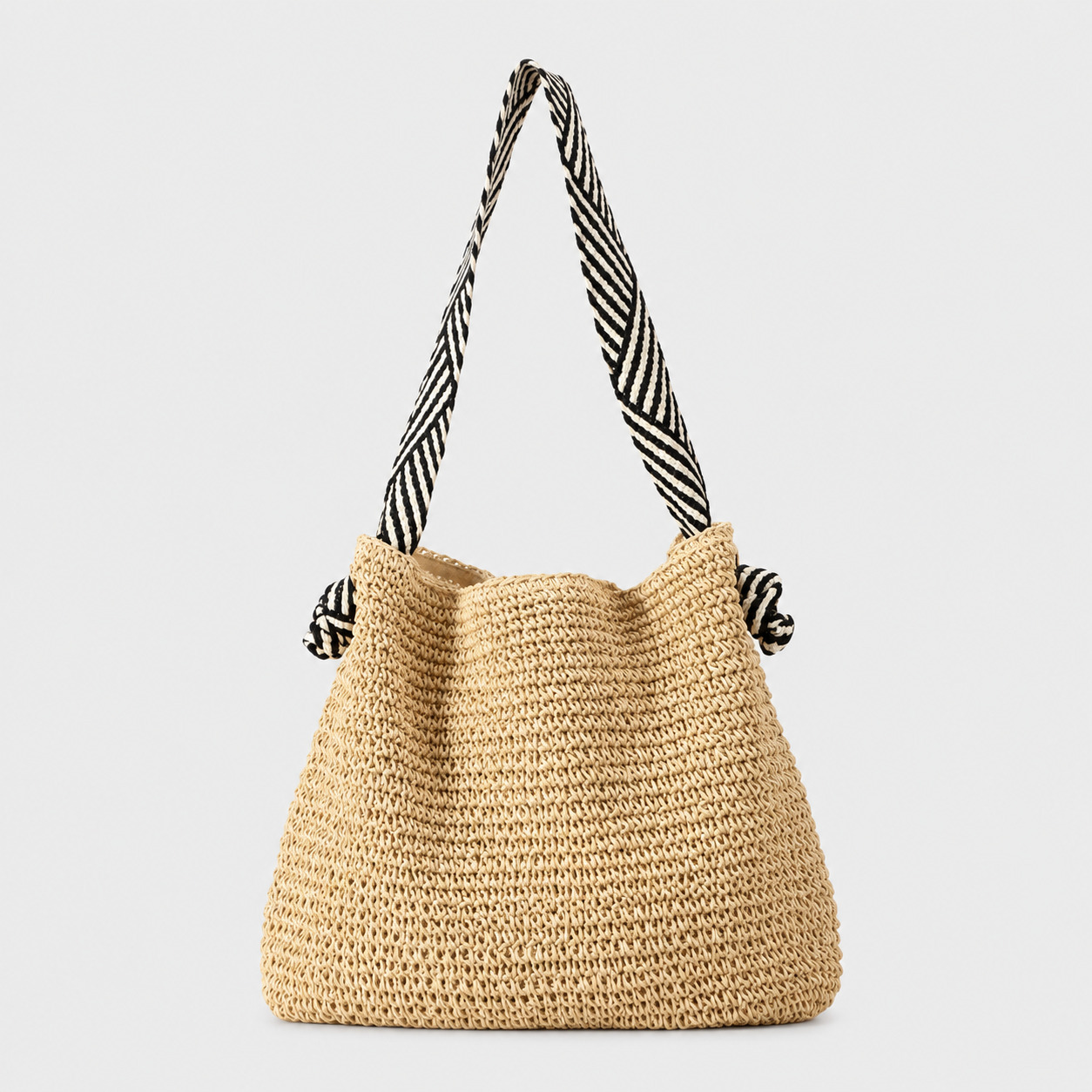 Sac En Paille Crochet Bandoulière Rayée - Bertille