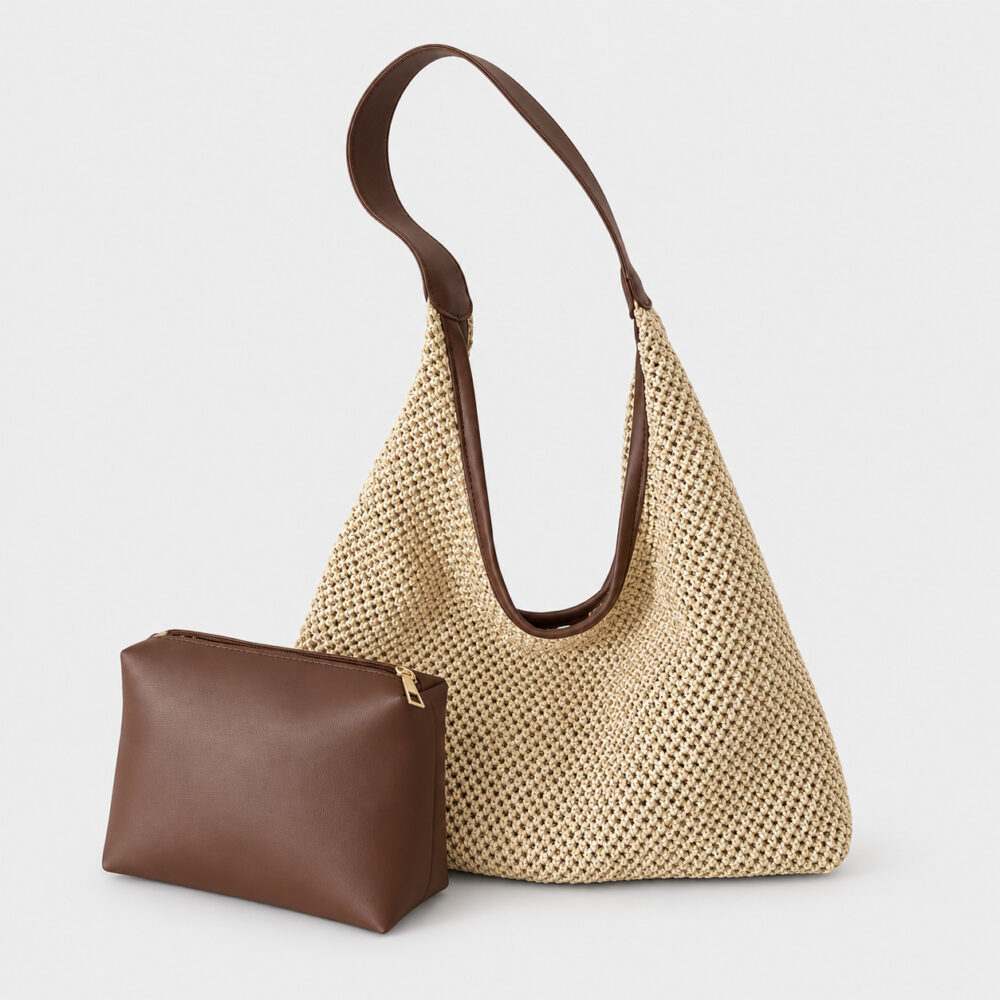 Sac En Paille De Plage Tissée Sangle Fine - Aurélie