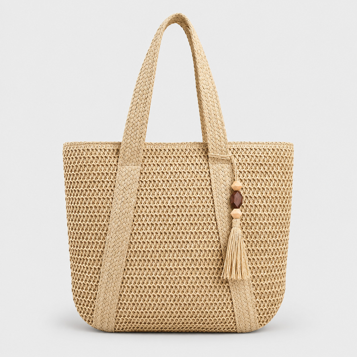 Sac En Paille Souple Tissage Fin Pompon - Gabrielle