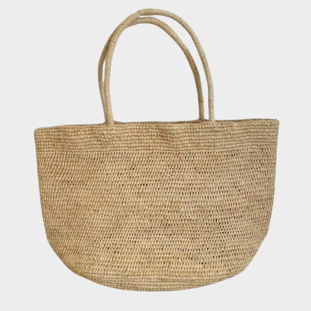 Sac En Paille Tressée Grand Fourre-Tout Plage - Valentine