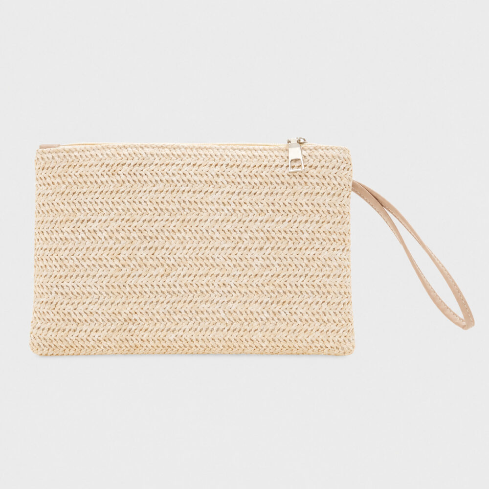 Sac En Paille Tressée Pochette Zippée Porte-Monnaie – Emma Sac En Paille Tressée Pochette Zippée Porte-Monnaie - Emma